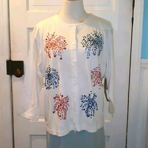 Bobbie  C nwt medium patriotic Americana blouse